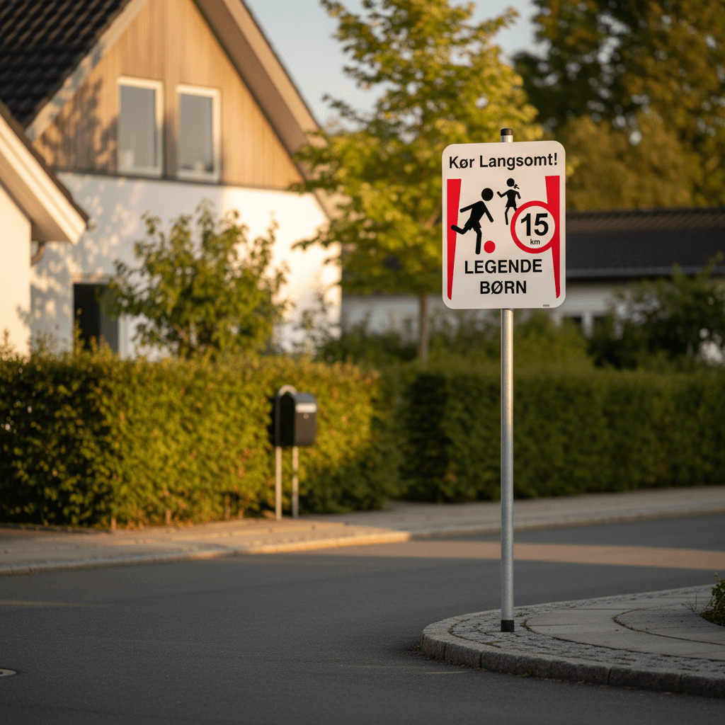 Kør langsomt legende børn 15 km skilt - Billede 2