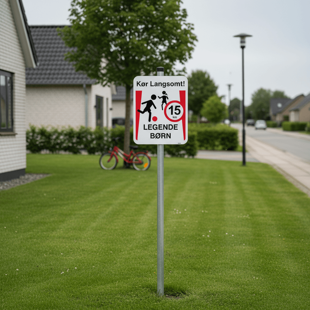 Kør langsomt legende børn 15 km skilt - Billede 4