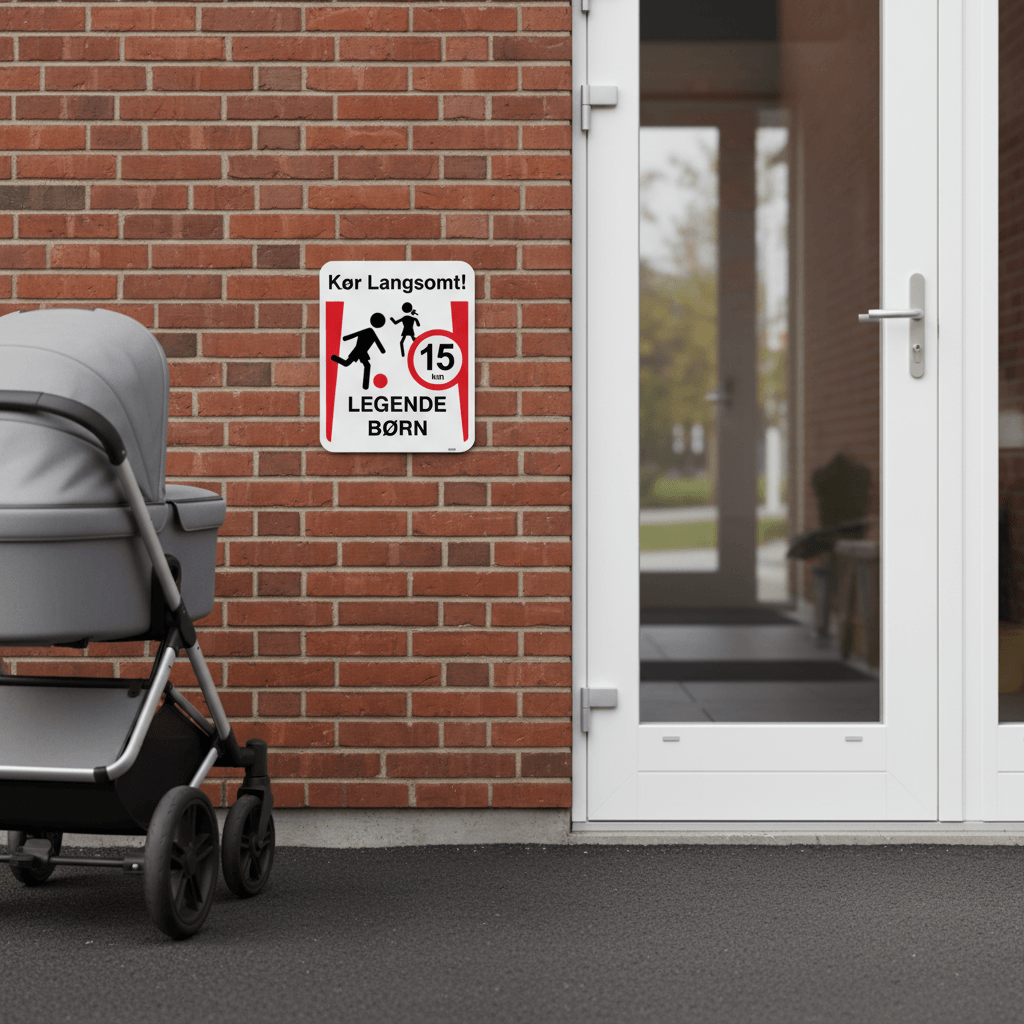Kør langsomt legende børn 15 km skilt - Billede 5