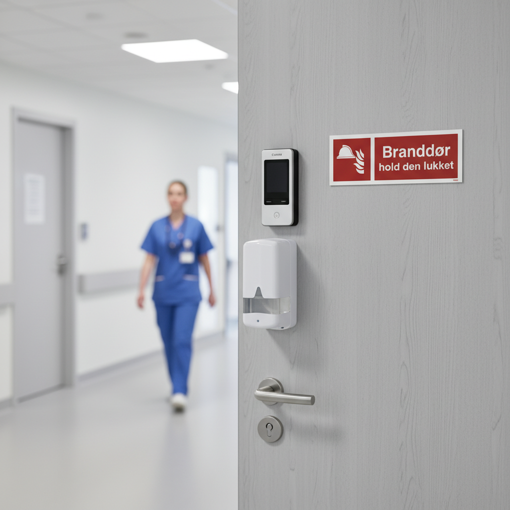Branddør skal holdes lukket skilt - Billede 5