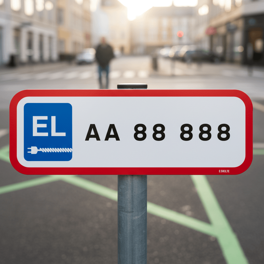 P-Skilt - El bil nummerplade - Billede 4