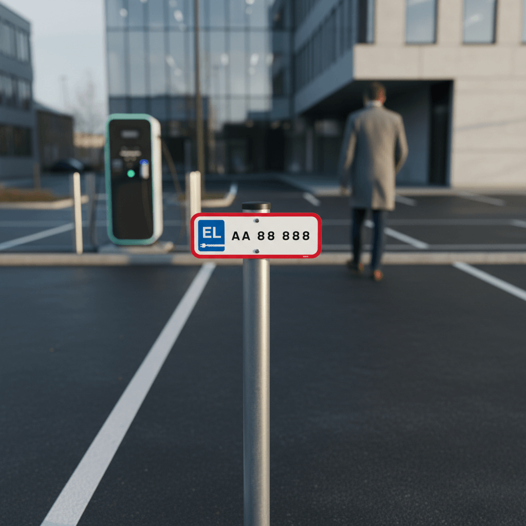 P-Skilt - El bil nummerplade - Billede 5