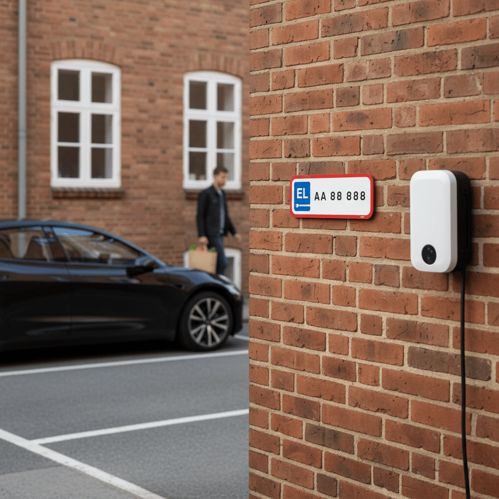 P-Skilt - El bil nummerplade - Billede 3