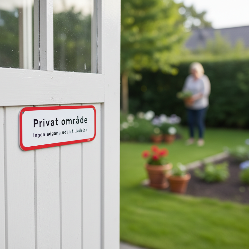 Privat område ingen adgang uden tilladelse skilt - Billede 5