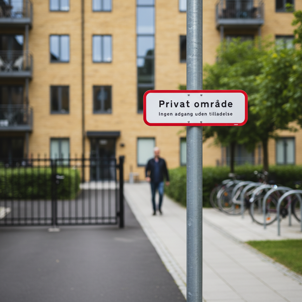 Privat område ingen adgang uden tilladelse skilt - Billede 4