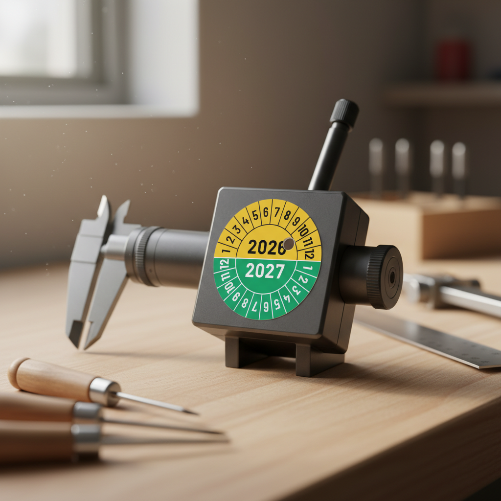 Kalibreringsmærker for 2026-2027 i gul og grøn, Selvklæbende, Ø30mm - Billede 4