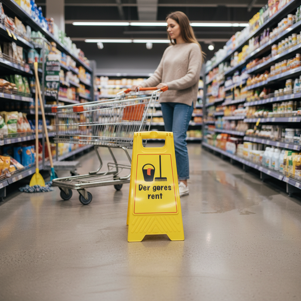 Der gøres rent. Gulv Advarselsskilt - Billede 3