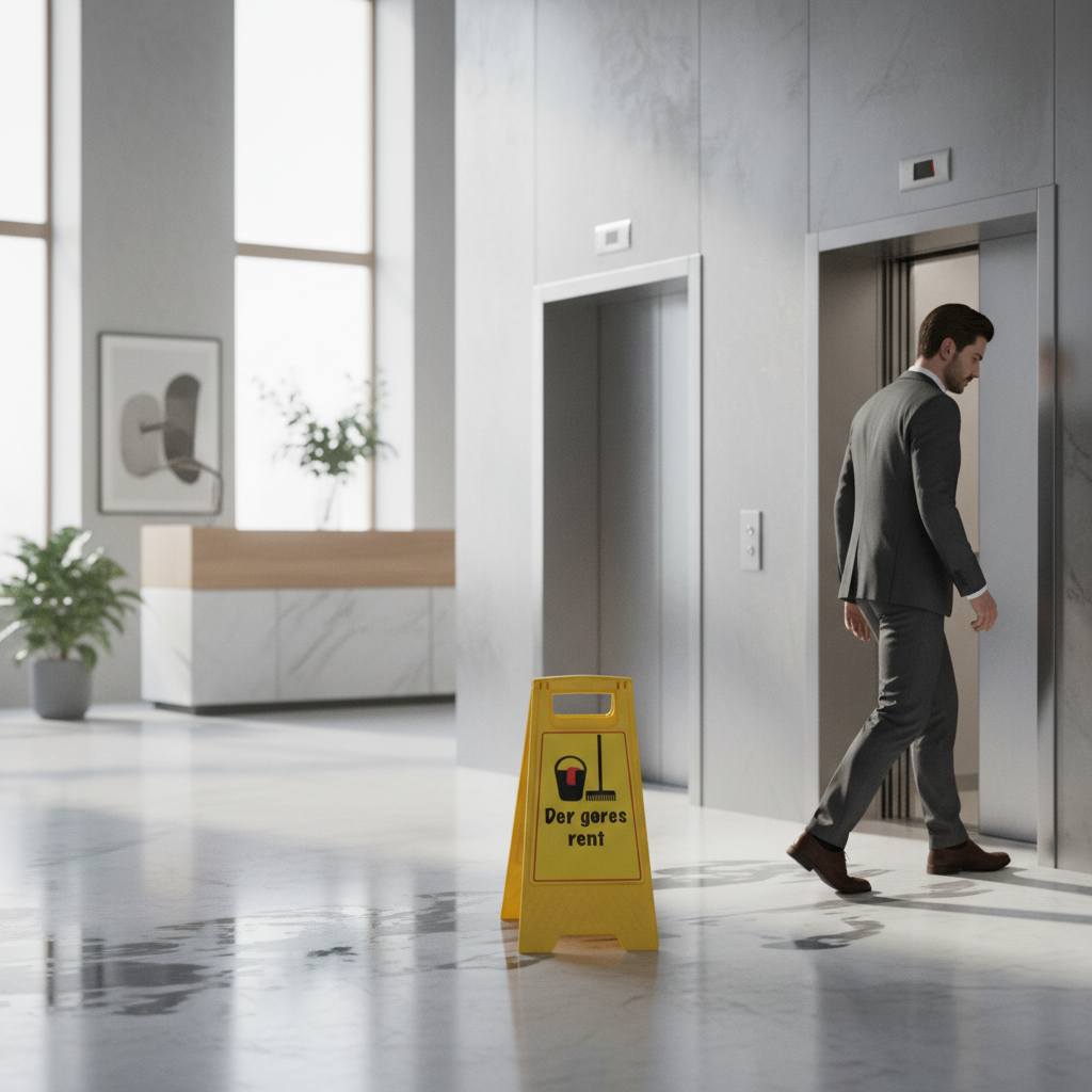 Der gøres rent. Gulv Advarselsskilt - Billede 4