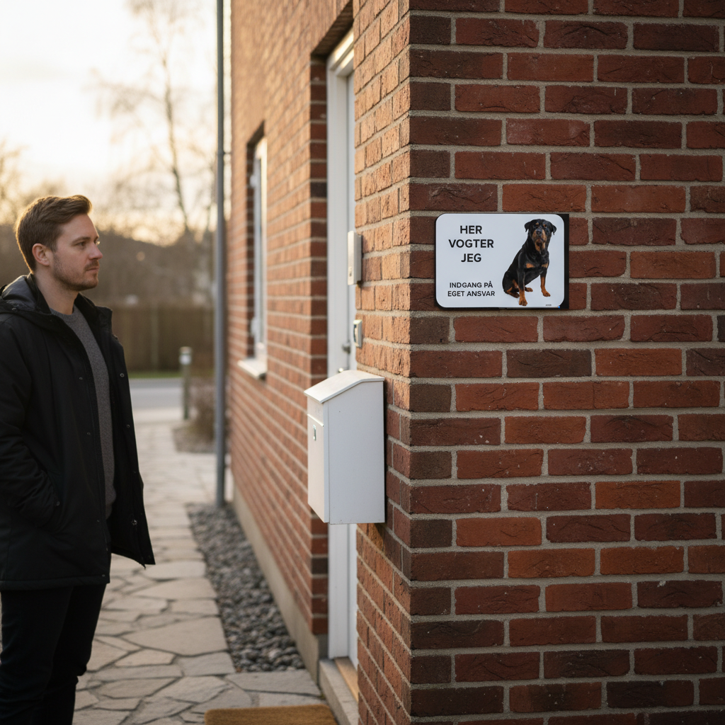 Rottweiler Her vogter jeg Indgang på eget ansvar skilt - Billede 2