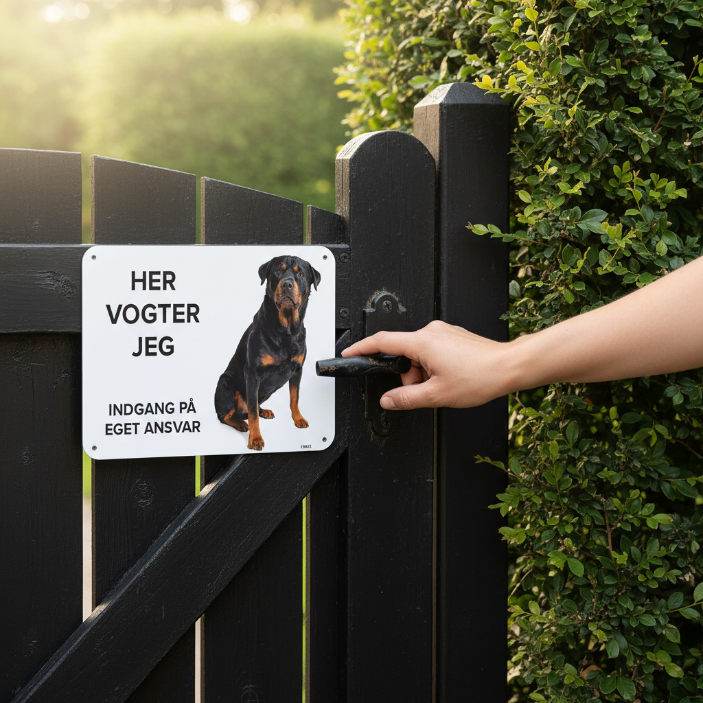 Rottweiler Her vogter jeg Indgang på eget ansvar skilt - Billede 3