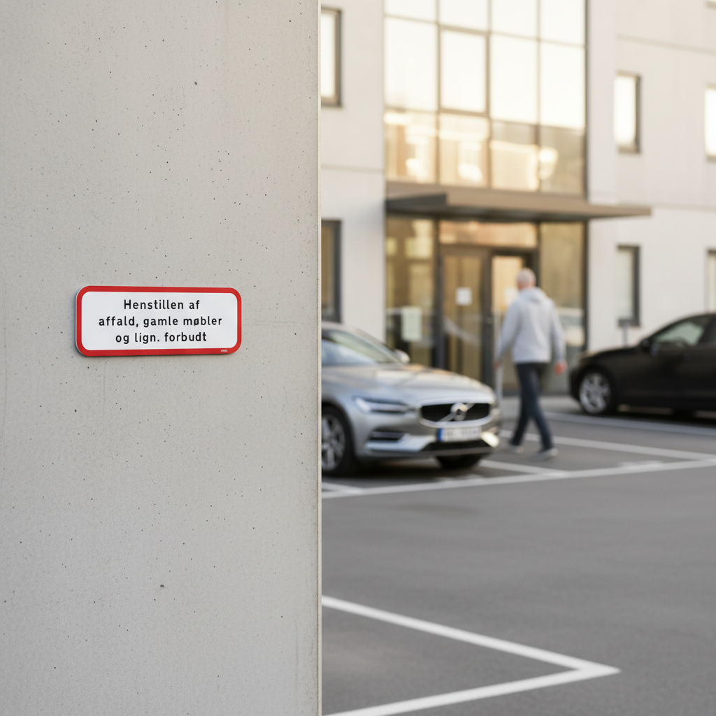 Henstillen af affald, gamle møbler og lign. forbudt. Affaldsskilt - Billede 4