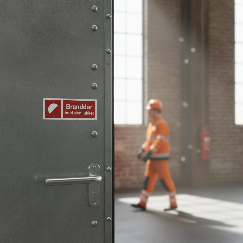 Branddør hold den lukket Skilt - Billede 4