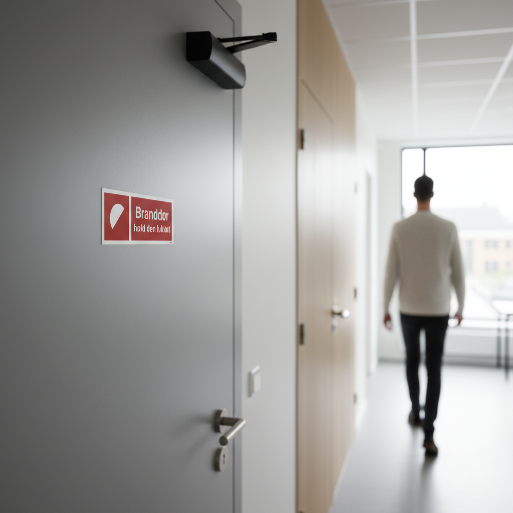 Branddør hold den lukket Skilt - Billede 2