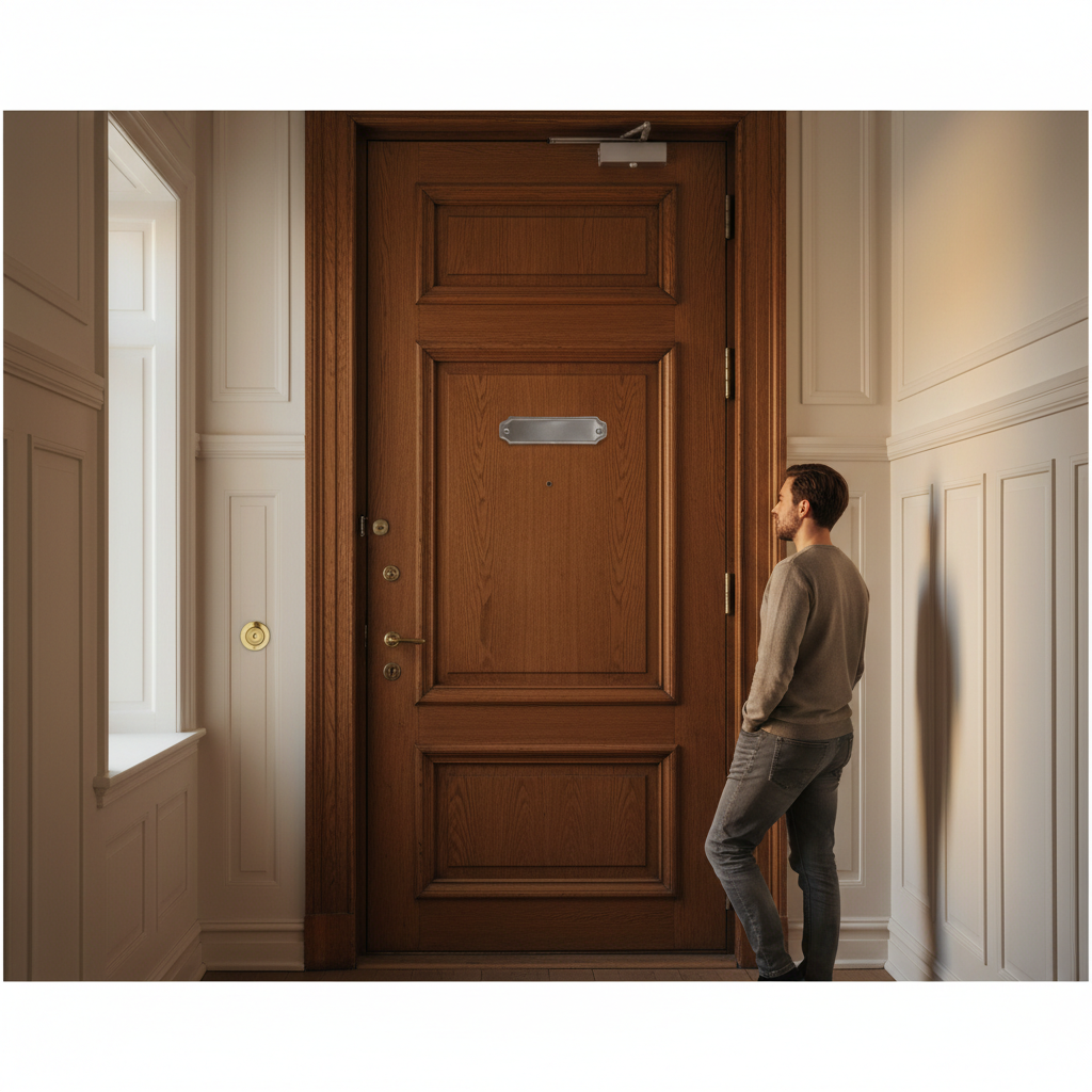 Dørskilt Børstet Mat Forkrom - Afrundede hjørner - Billede 4