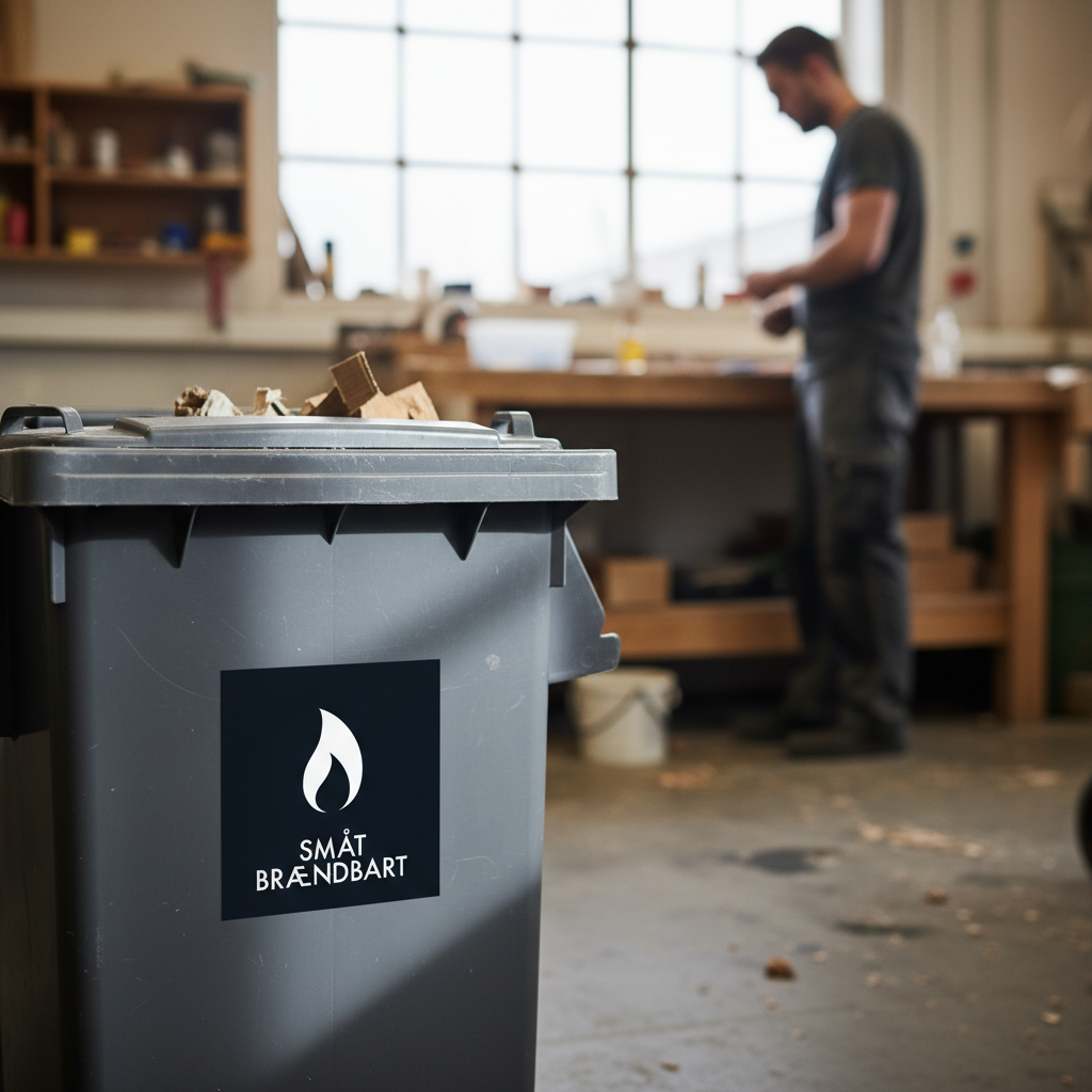 Småt brændbart affald sort skilt - Dansk Affaldssortering - Billede 5