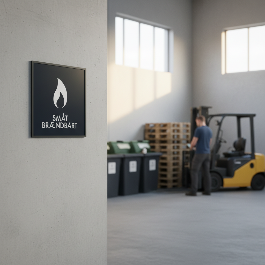 Småt brændbart affald sort skilt - Dansk Affaldssortering - Billede 3