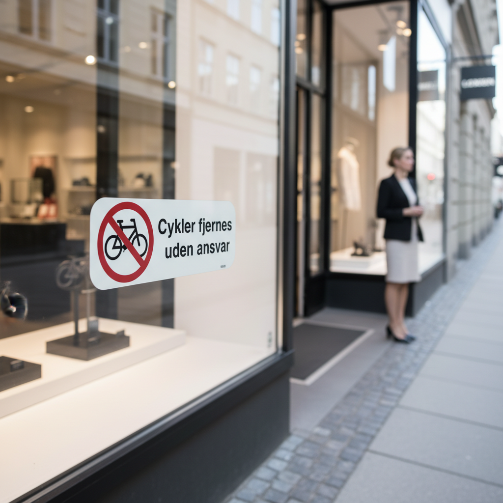 Cykelforbud cykler fjernes uden ansvar skilt - Billede 2