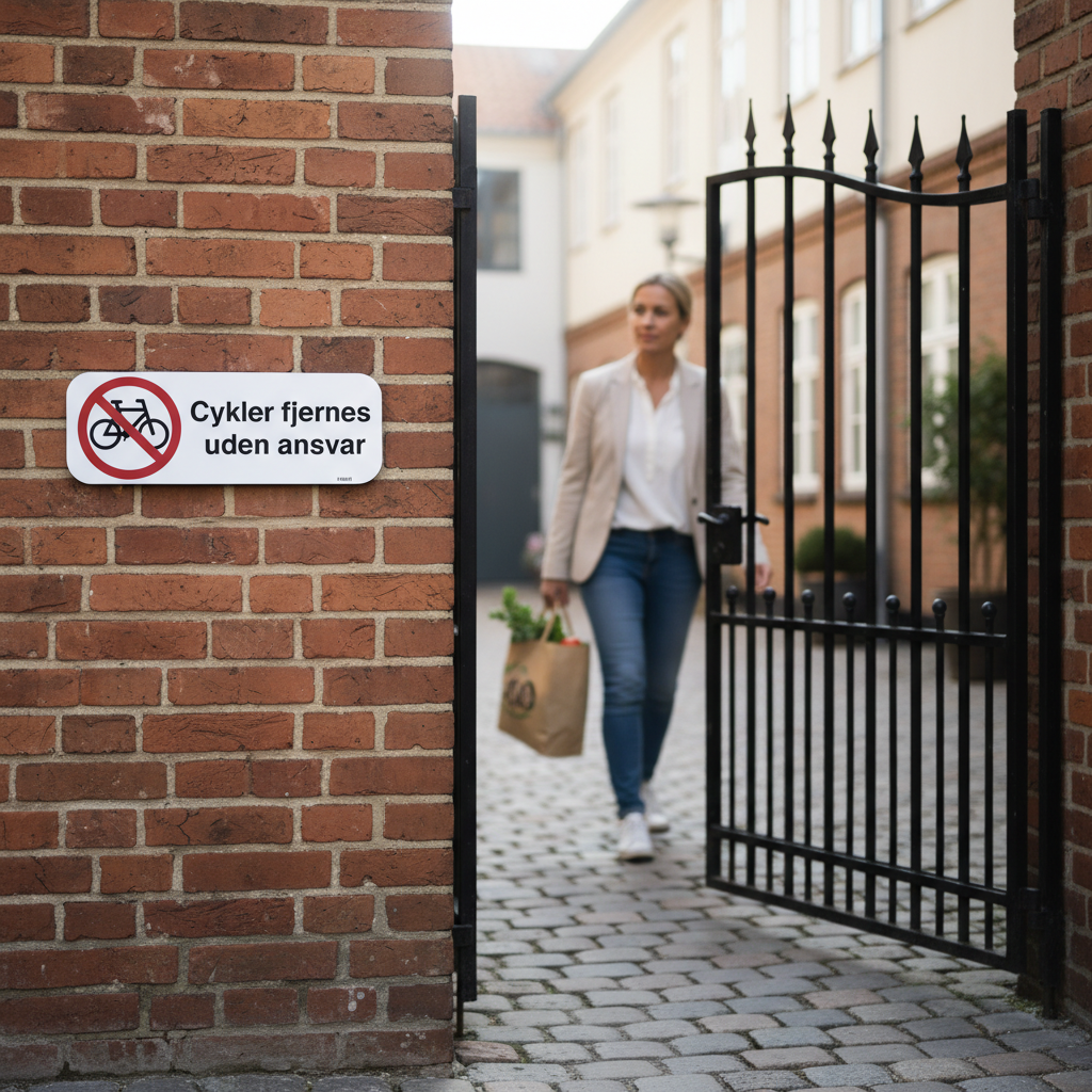 Cykelforbud cykler fjernes uden ansvar skilt - Billede 5
