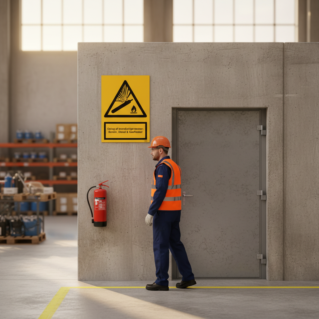 Oplag af brandfarlige væsker - Benzin, Diesel & Gasflasker skilt - Billede 6