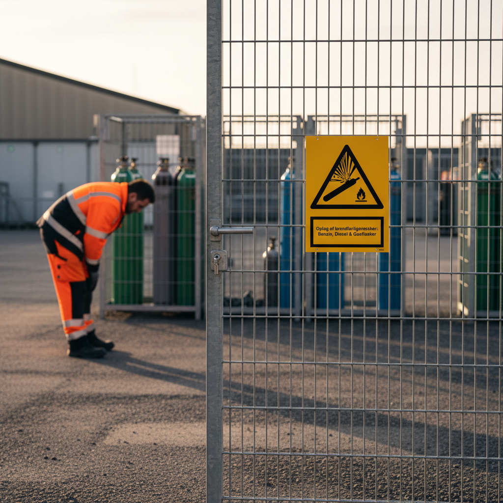Oplag af brandfarlige væsker - Benzin, Diesel & Gasflasker skilt - Billede 8