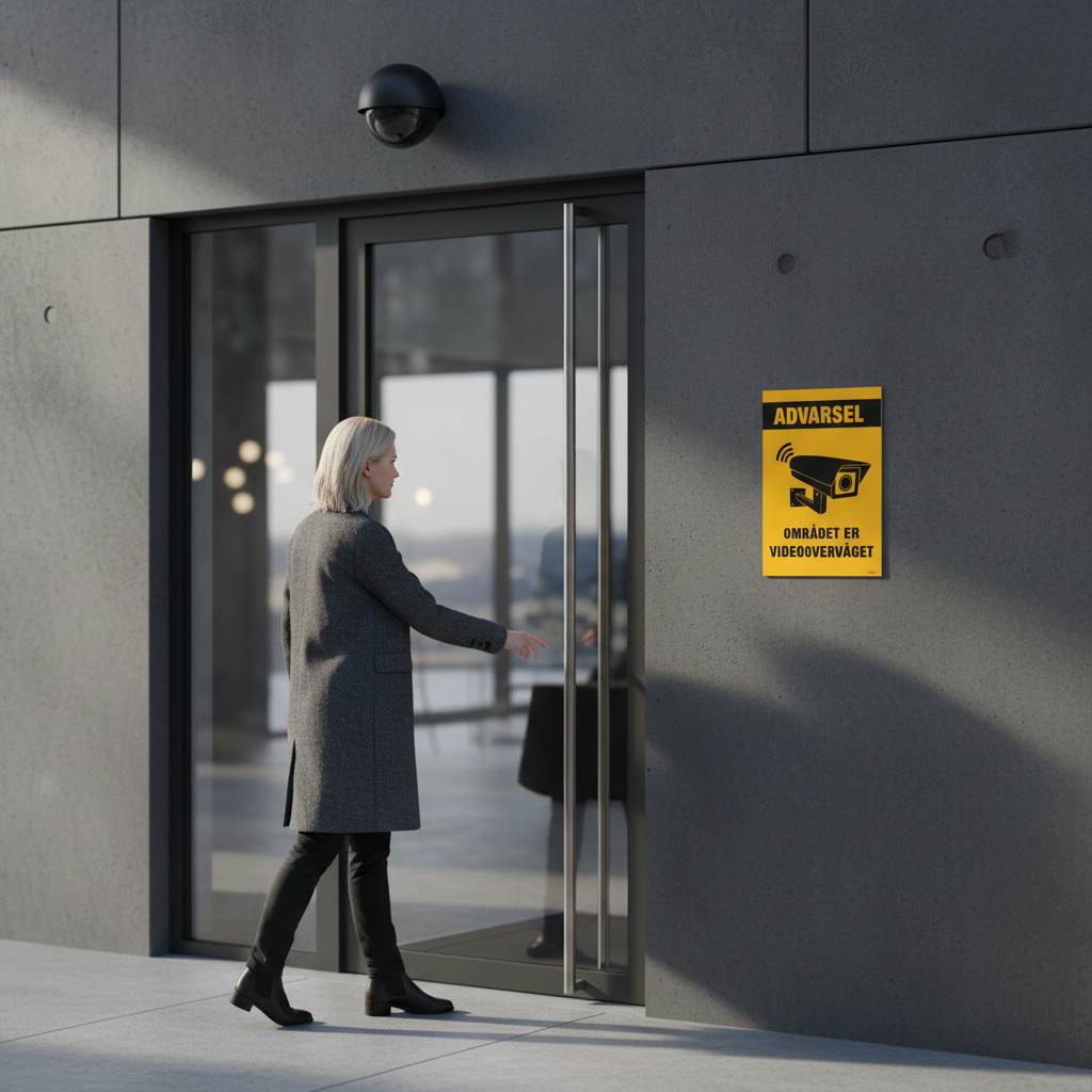 Advarsel! Området er videoovervåget skilt - Billede 2