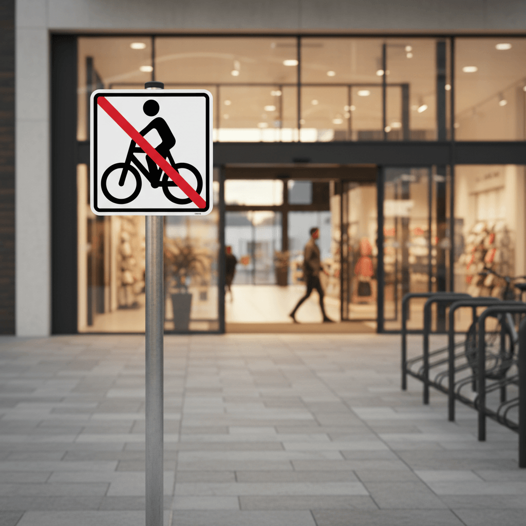 Cykel forbud piktogram skilt - Billede 2