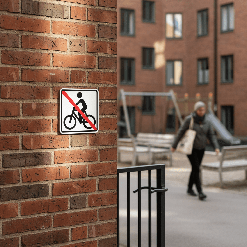 Cykel forbud piktogram skilt - Billede 3