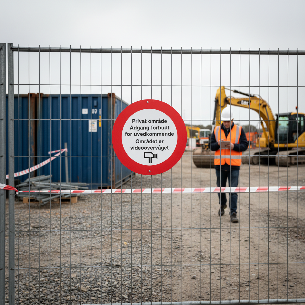 Privat område Adgang forbudt for uvedkommende Området er videoovervåget skilt - Billede 4