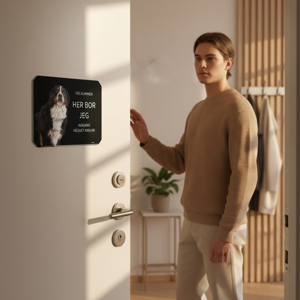 Her bor jeg skilt hund Berner sennen - Billede 2