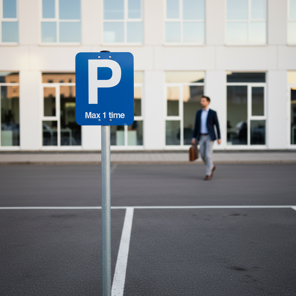 Parkering max 1 time skilt - Billede 3