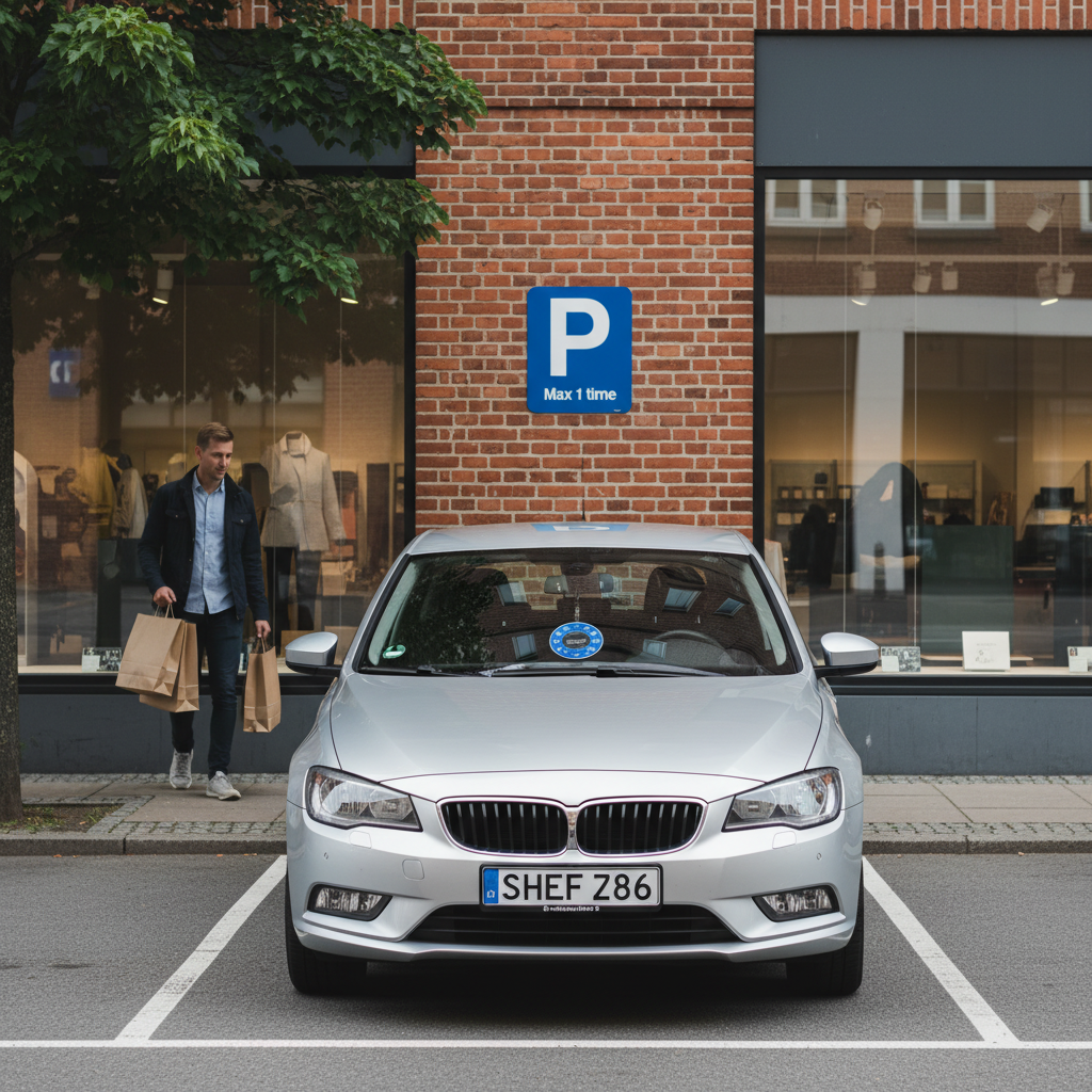 Parkering max 1 time skilt - Billede 4