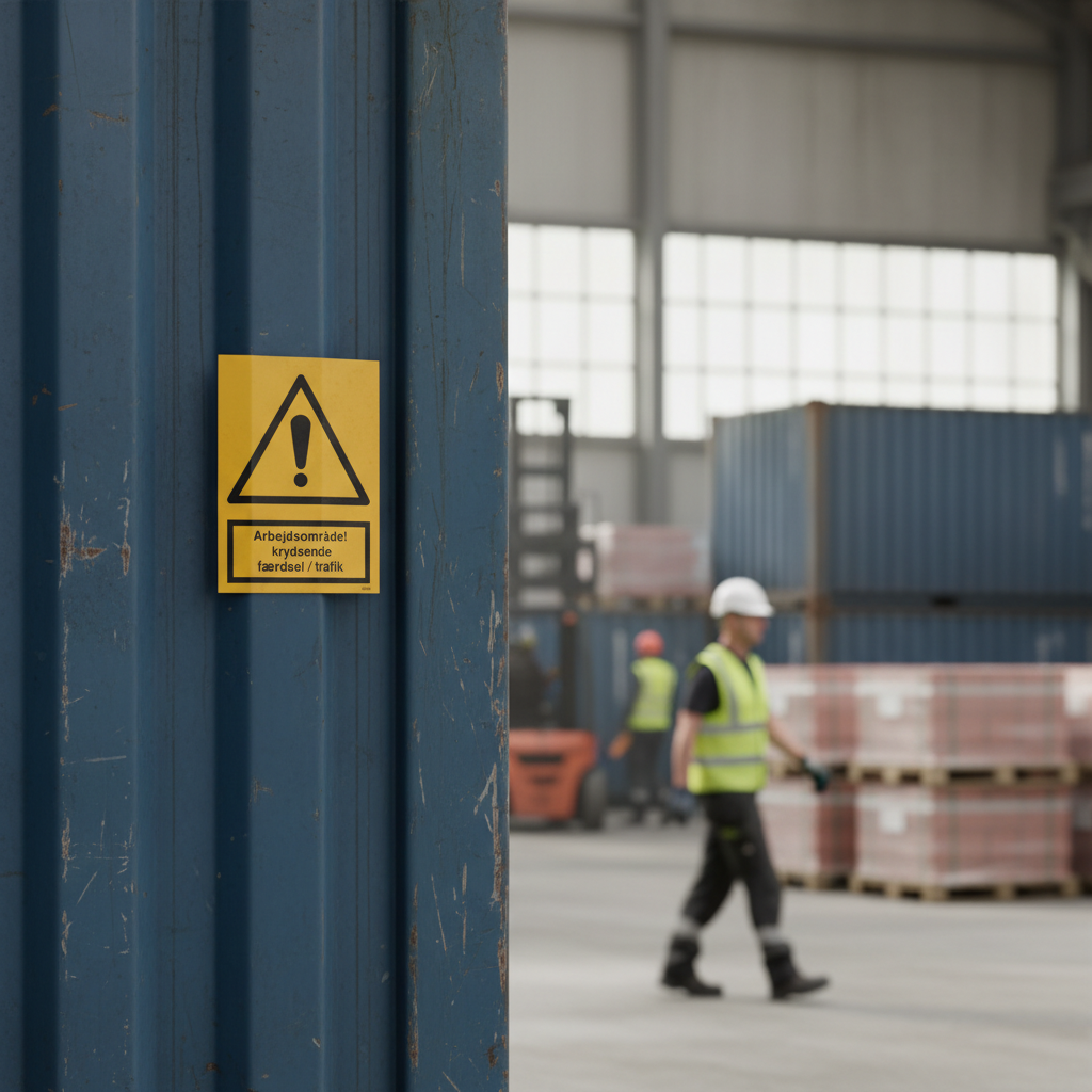 Advarsel arbejdsområde krydsende færdsel trafik skilt - Billede 2