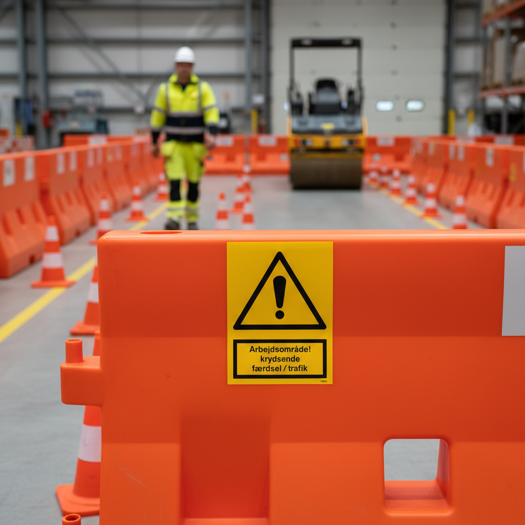 Advarsel arbejdsområde krydsende færdsel trafik skilt - Billede 3