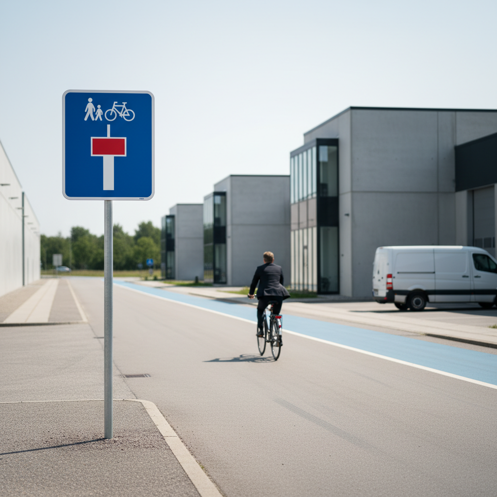 Blindvej med gang cykelsti skilt - Billede 3