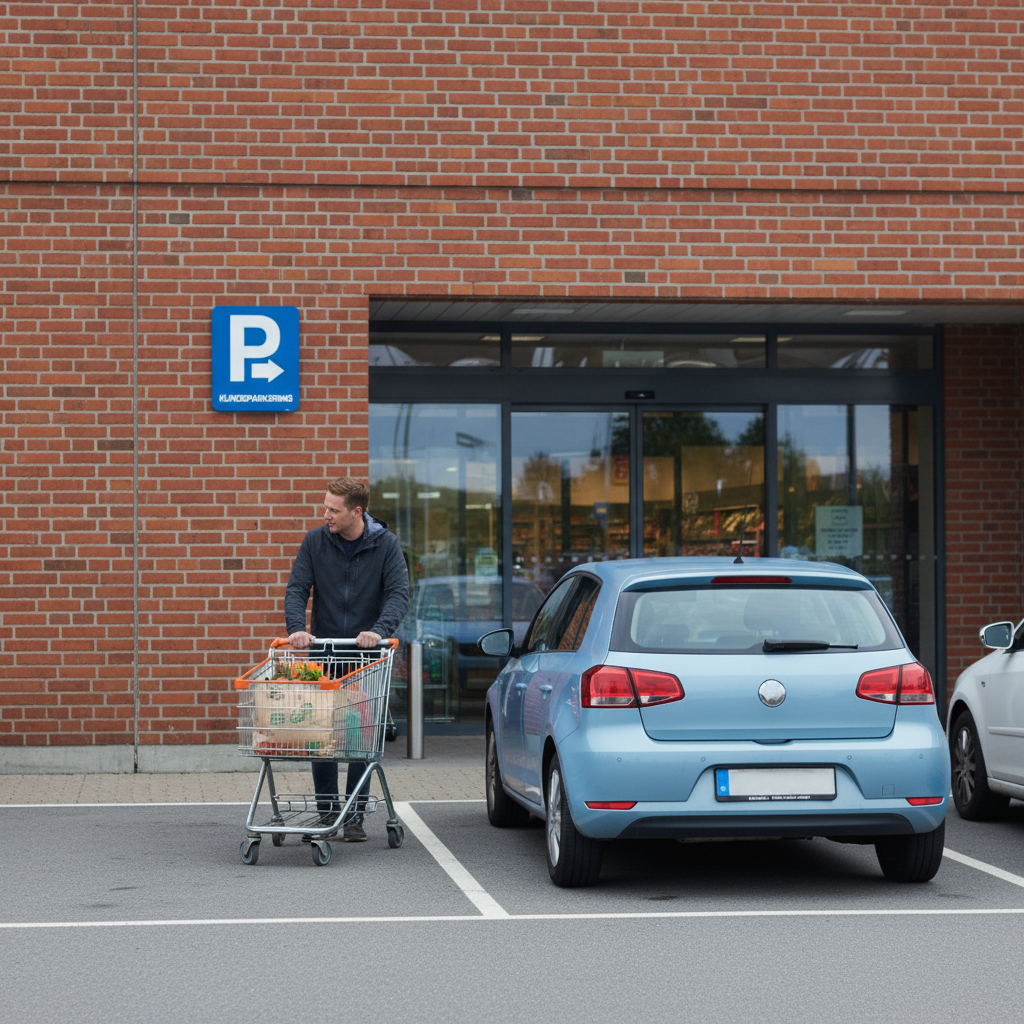 Parkerings skilt P Kunde parkering m pil højre skilt - Billede 2