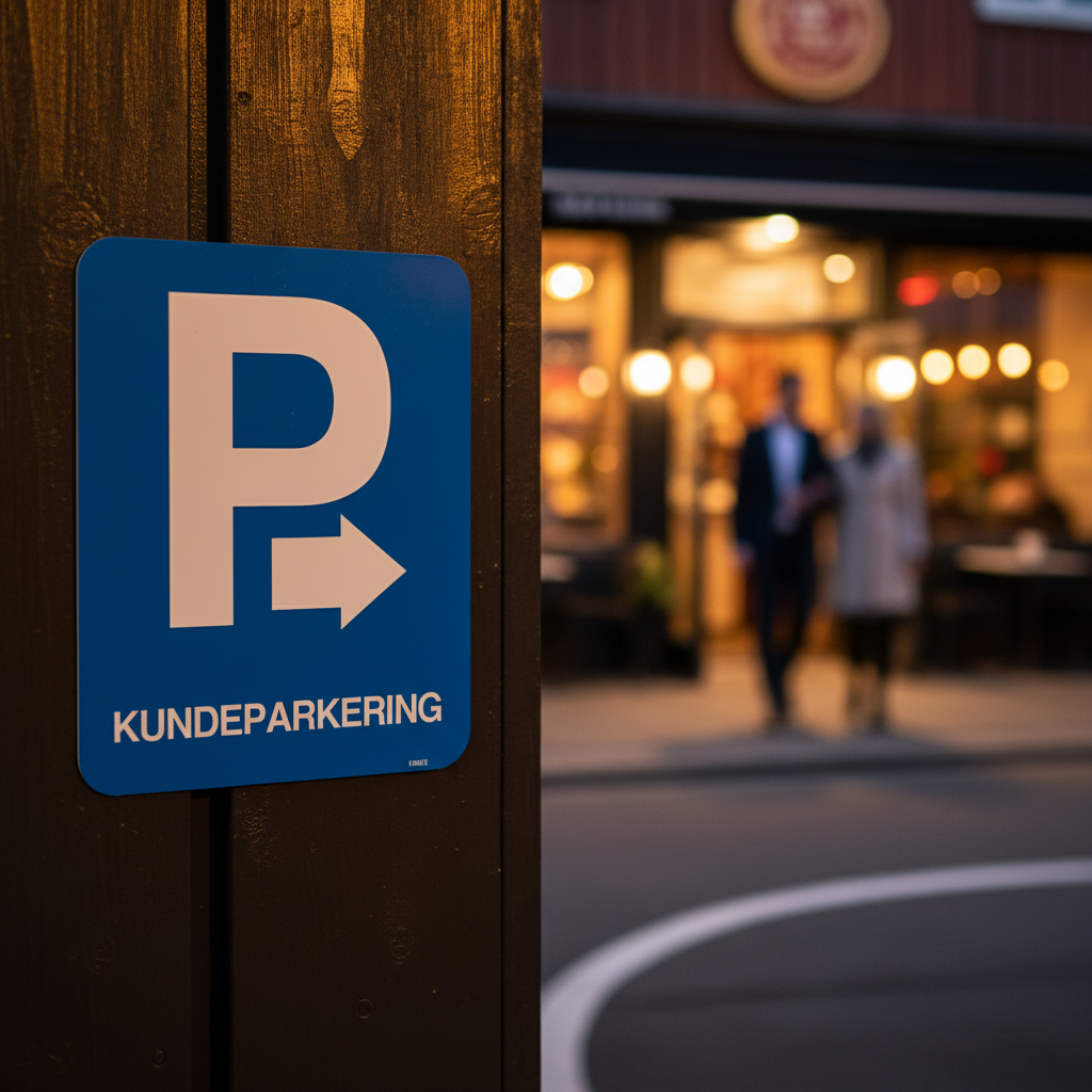 Parkerings skilt P Kunde parkering m pil højre skilt - Billede 3