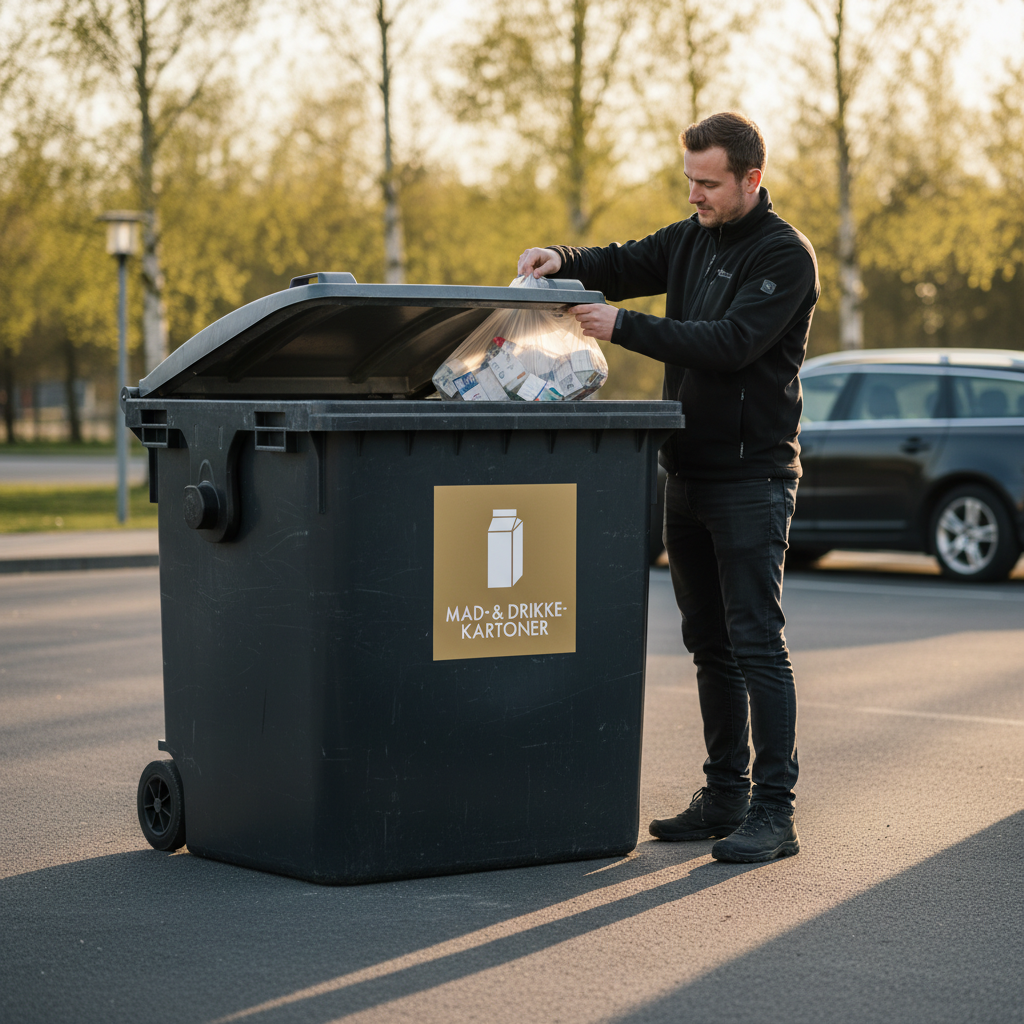 Mad- og drikkekartoner affald skilt - Dansk Affaldssortering - Billede 2