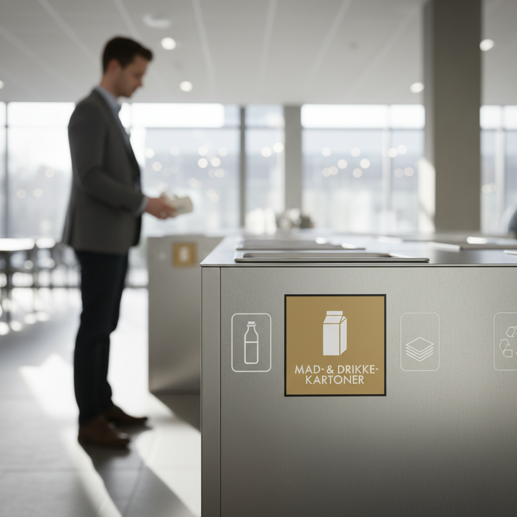 Mad- og drikkekartoner affald skilt - Dansk Affaldssortering - Billede 4