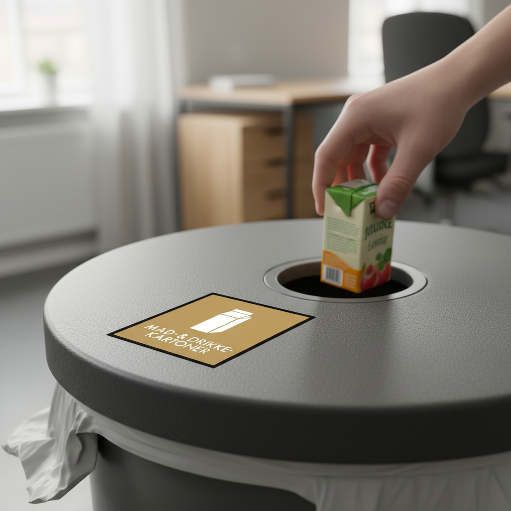 Mad- og drikkekartoner affald skilt - Dansk Affaldssortering - Billede 5