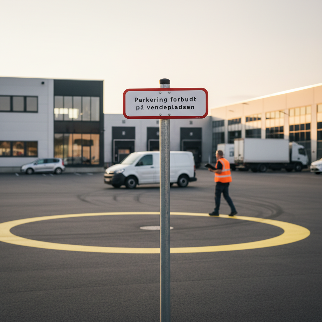 Parkering forbudt på vendepladsen skilt - Billede 2