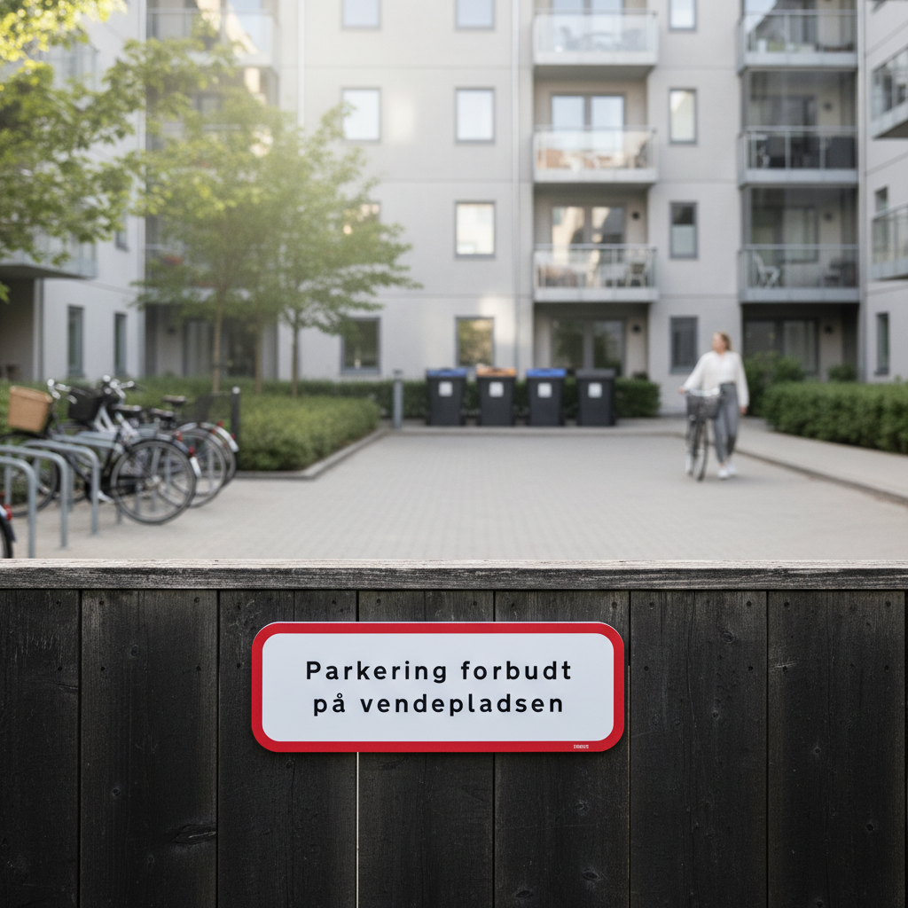 Parkering forbudt på vendepladsen skilt - Billede 3