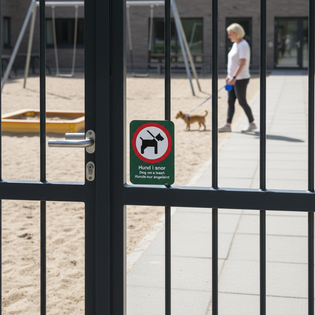 Hunde i snor Dogs on a lead Hunde nur angeleint skilt. - Billede 5