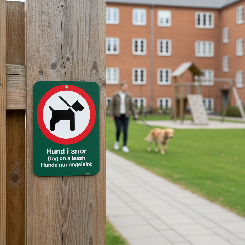 Hunde i snor Dogs on a lead Hunde nur angeleint skilt. - Billede 4