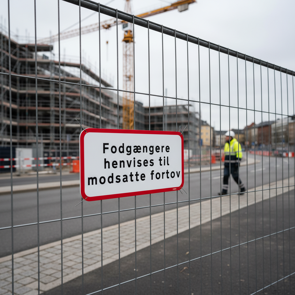 UA39,3 - Fodgængere henvises til modsatte fortov skilt - Billede 3