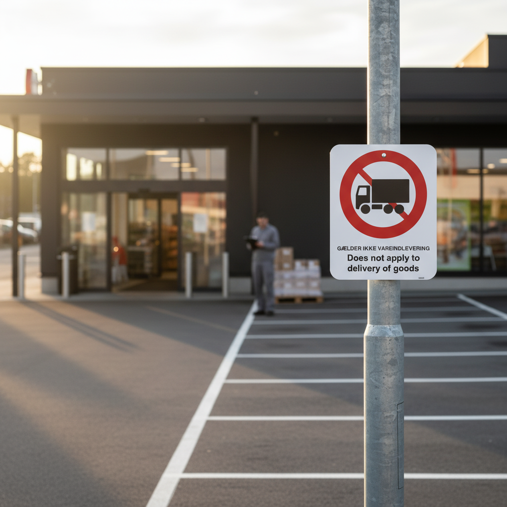 Lastbil forbudt Gælder ikke varelevering skilt - Billede 5