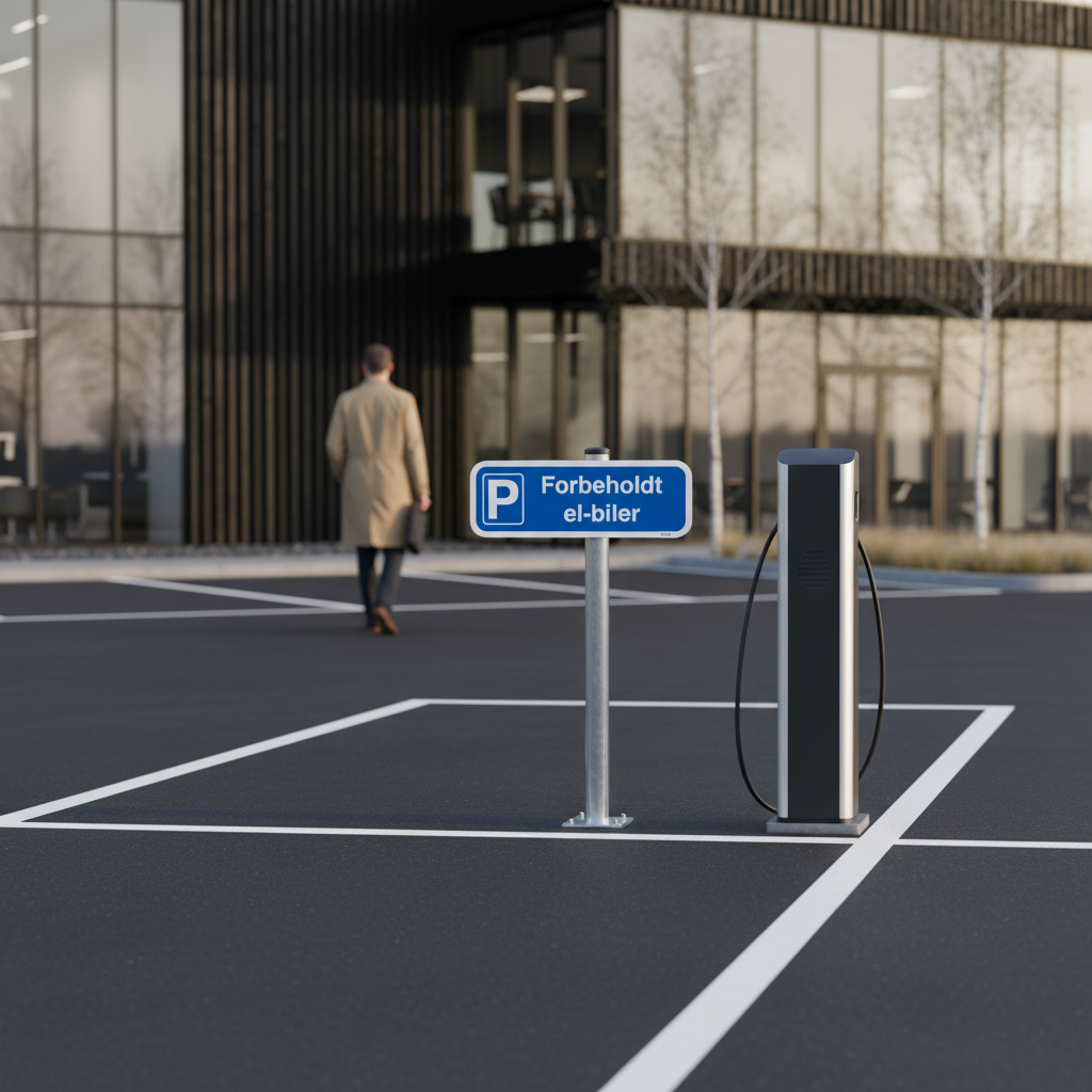 Forbeholdt el-biler parkeringsskilt - Billede 3