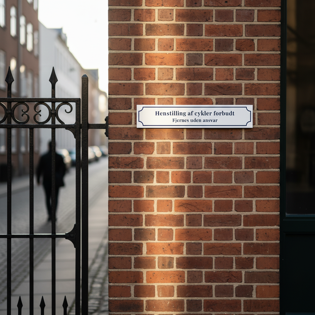Henstilling af cykler forbudt Fjernes uden ansvar Klassisk skilt - Billede 2
