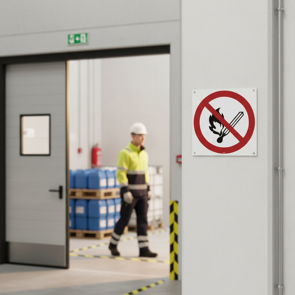 Åben ild forbudt skilt ISO P003 - Billede 5