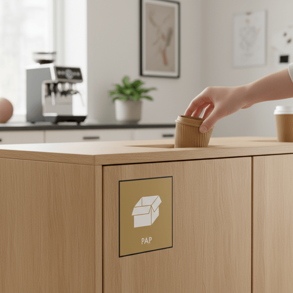 Pap affald skilt - Dansk Affaldssortering - Billede 2