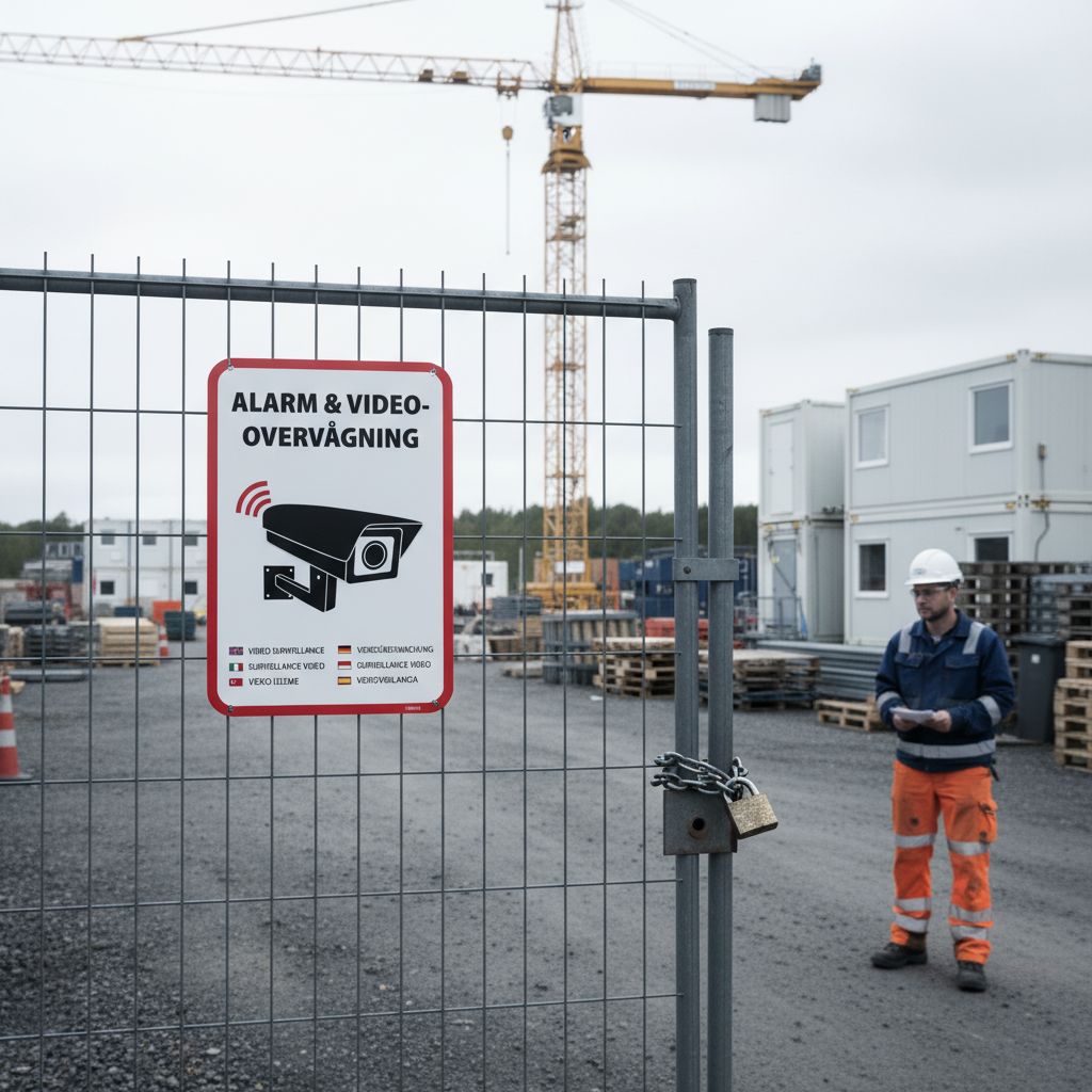 Alarm og videovervågning skilt på flere sprog - Billede 4